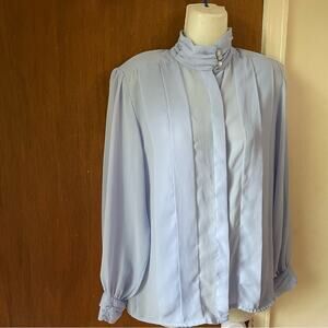 80s periwinkle blue blouse
